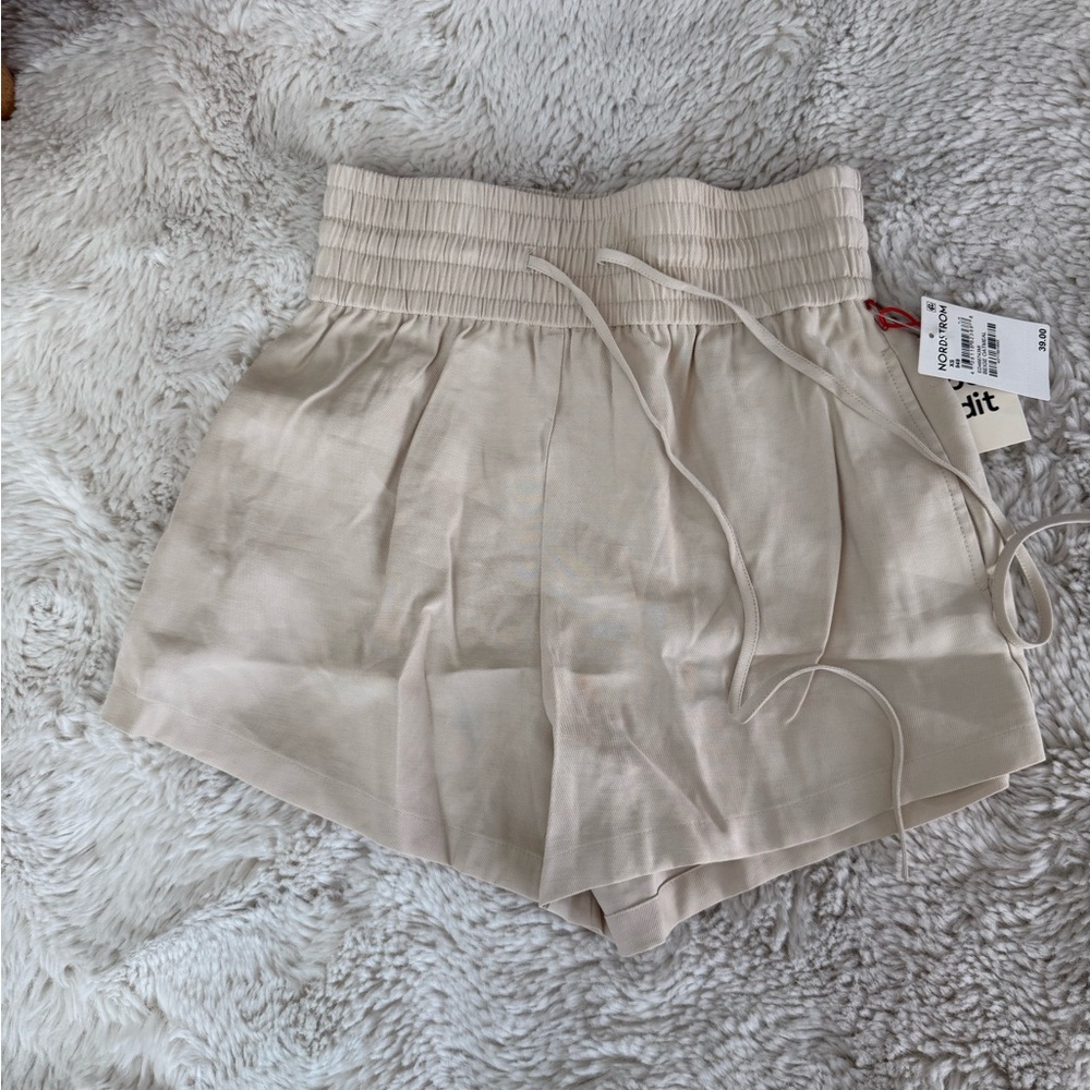 NWT Open Edit High-Waisted Cream Women's Shorts NWT